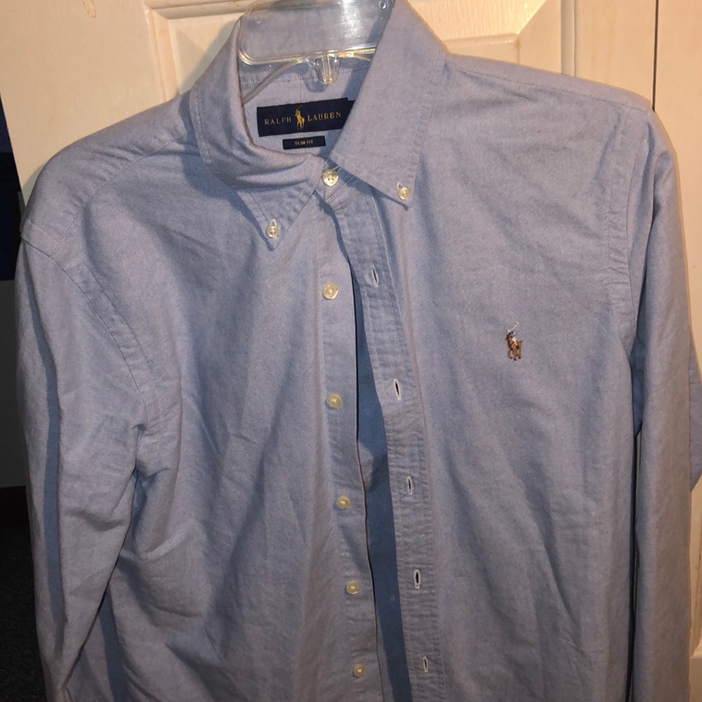 Light Blue PRL Slim-Fit Button Up